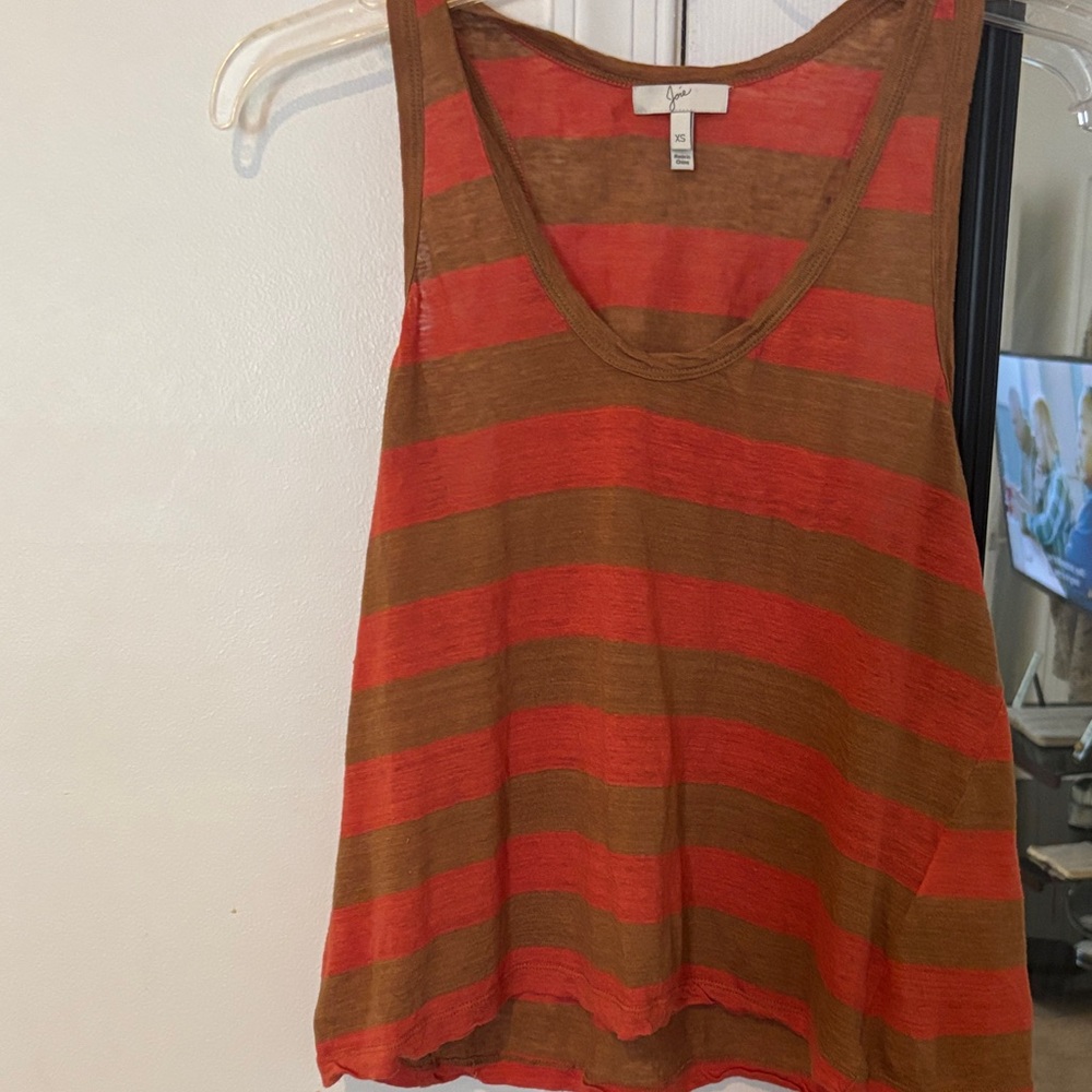 Striped Brown and Red Women's Tank Top